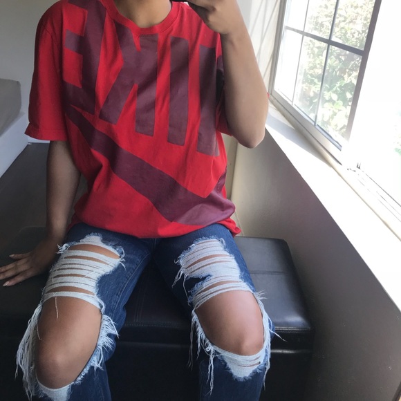 Nike Tops - Oversized Red Nike logo tee